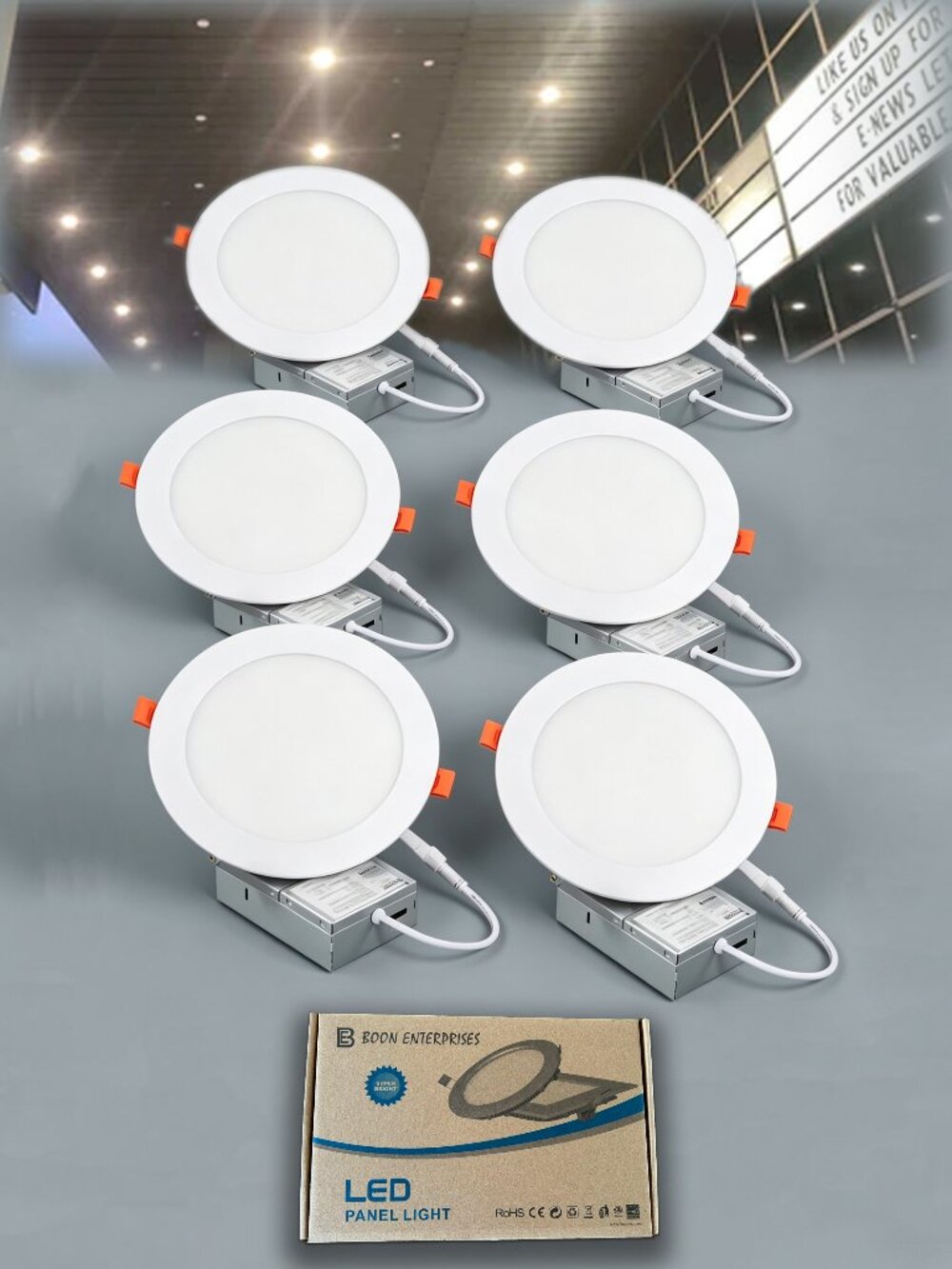 6PC PACK Brand New 4 inch / 12cm LED Round  Panel Light | Warm White | 9W
